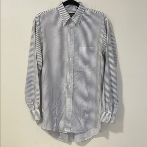 ☀️Sale☀️ Lands’ End men’s blue striped button down shirt size 16-34